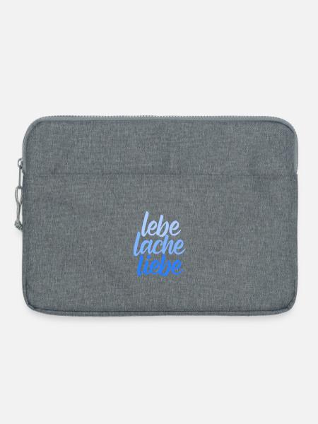Lebe Lache Liebe – Lebensfreude  - Laptoptasche 15" - Grau meliert