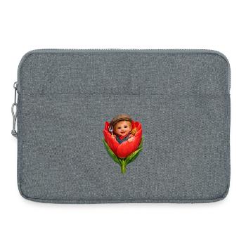 Bébé dans Tulip Bud - Sacoche pour ordinateur portable 15 pouces - gris chiné - Devant