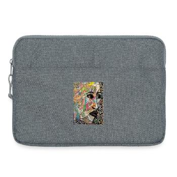 Abstract face in profile - Laptop bag 15" - heather grey - Front