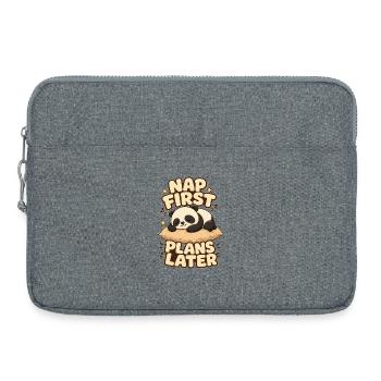 Nap First Plans Later Panda - Laptoptasche 15" - Grau meliert - Vorne