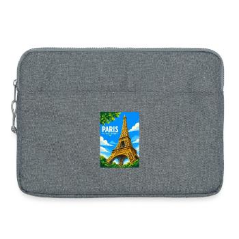 Paris Ville Lumière - Sacoche pour ordinateur portable 15 pouces - gris chiné - Devant