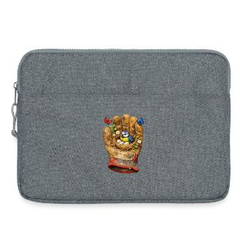 Nest im Handschuh mit Vogel und Blumen - Laptoptasche 15" - Grau meliert - Vorne