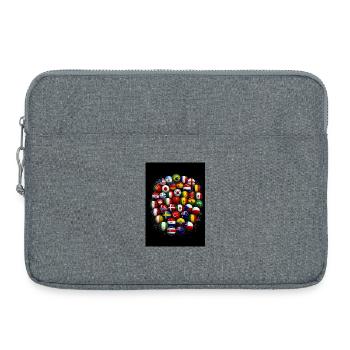 Balles de drapeau Football mondial - Sacoche pour ordinateur portable 15 pouces - gris chiné - Devant