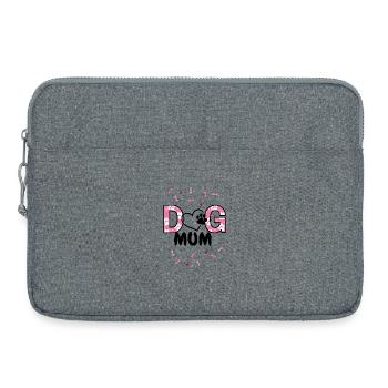 DoG MUM Hundedruck mit Pfotenpattern - Laptoptasche 15" - Grau meliert - Vorne