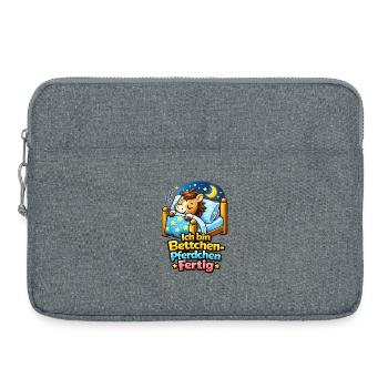 Bettchen Pferdchen Fertig | Bettfertig (md) - Laptoptasche 15" - Grau meliert - Vorne