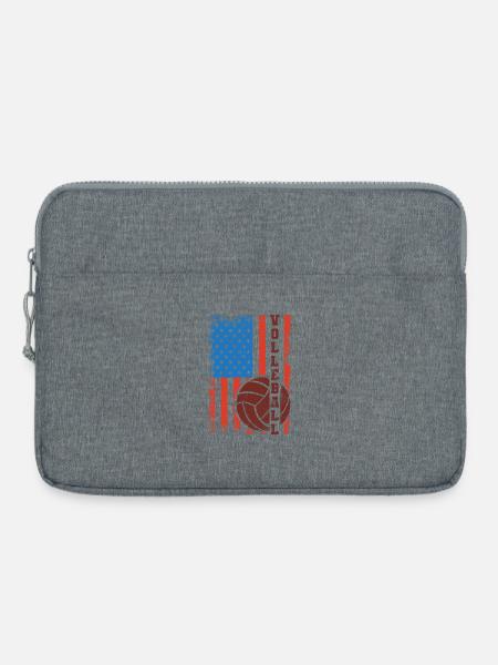Patriotischer Volleyballspieler - Laptoptasche 15" - Grau meliert