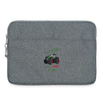 Echte Helden fahren rote Felgen! Traktor Spruch - Laptoptasche 15" - Grau meliert - Vorne