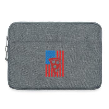 Pizza USA Flag - Laptop bag 15" - heather grey - Front