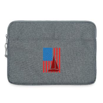 Segeln USA Flagge - Laptoptasche 15" - Grau meliert - Vorne