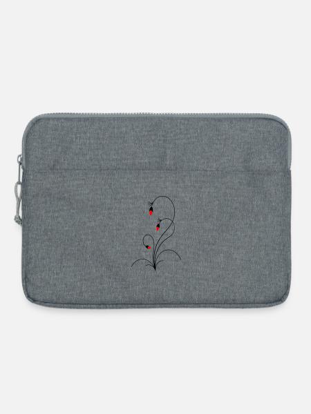 zarte Blütenranke - Laptoptasche 15" - Grau meliert