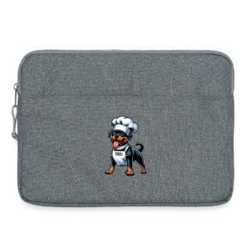 Design de chef pour chien Rottweiler - Sacoche pour ordinateur portable 15 pouces - gris chiné - Devant
