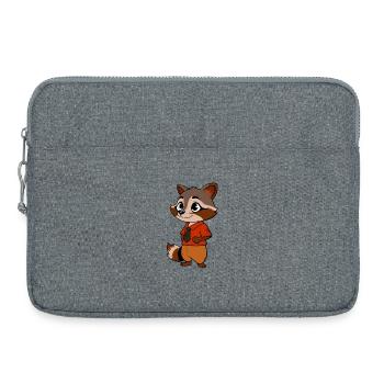 Adventurous Raccoon in Business Attire - Laptop bag 15" - heather grey - Front