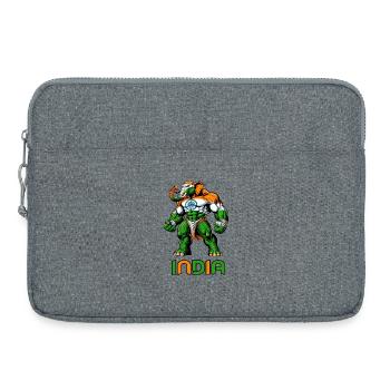 Motif du drapeau indien en forme d'éléphant - Sacoche pour ordinateur portable 15 pouces - gris chiné - Devant