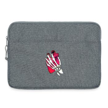 Heart in skeleton hand - Laptop bag 15" - heather grey - Front
