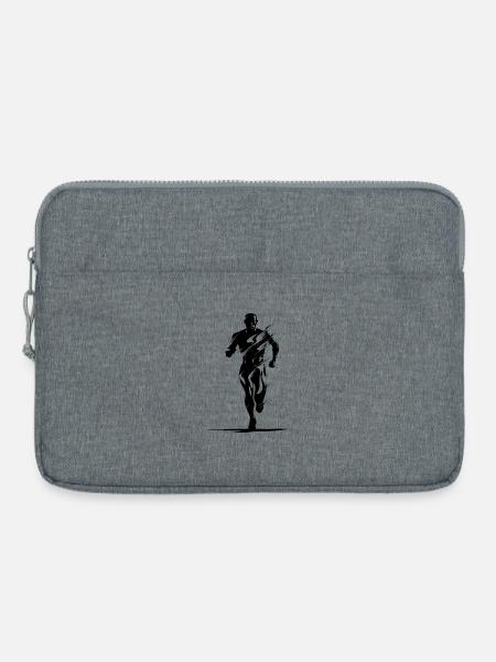 Jogger Zeichnung - Laptoptasche 15" - Grau meliert