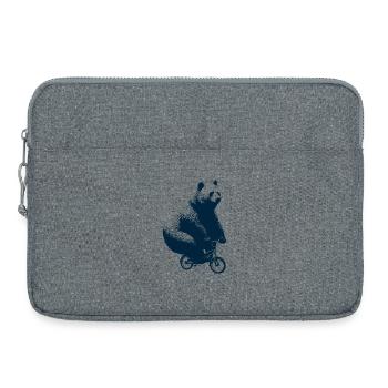 Bär fährt Rad - Laptoptasche 15" - Grau meliert - Vorne