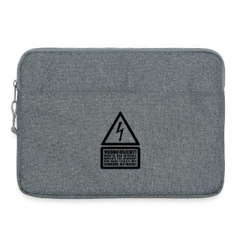 Voooorsicht ! Menschenrechte Achtung Warnung Strom - Laptoptasche 15" - Grau meliert - Vorne