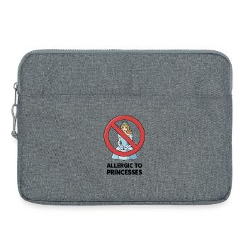 Allergique aux princesses - Attitude drôle et effrontée - Sacoche pour ordinateur portable 15 pouces - gris chiné - Devant
