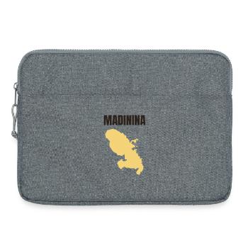 Madinina Martinique map t-shirt - Laptop bag 15" - heather grey - Front