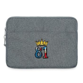 81 Zahl Krone - Laptoptasche 15" - Grau meliert - Vorne