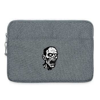 Schreiender Zombie Kopfprint Halloween - Laptoptasche 15" - Grau meliert - Vorne
