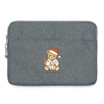 Vintage Teddy Holiday Mode On Weihnachten - Laptoptasche 15" - Grau meliert - Vorne