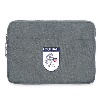 Fußball Löwenschild mit Union Jack - Laptoptasche 15" - Grau meliert - Vorne