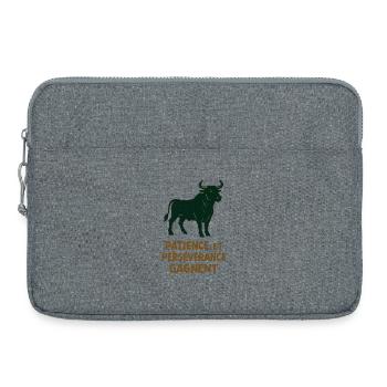 Sternzeichen Stier - Astrologie - Laptoptasche 15" - Grau meliert - Vorne