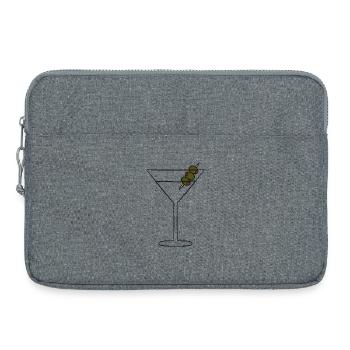 Silhouette de Martini en brochette d’olive - Sacoche pour ordinateur portable 15 pouces - gris chiné - Devant
