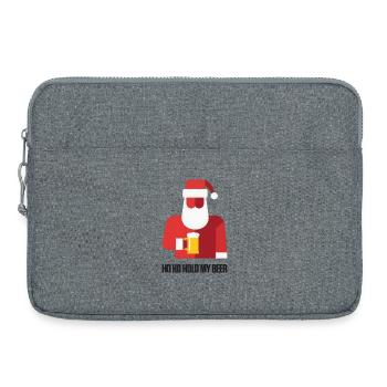Santa Ho ho hold my Beer Spruch - Laptoptasche 15" - Grau meliert - Vorne