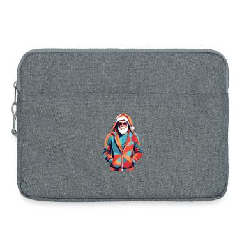 Père Noël en sweat à capuche - Sacoche pour ordinateur portable 15 pouces - gris chiné - Devant