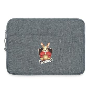 Boxendes Känguru – Lustiges Boxer-Motiv - Laptoptasche 15" - Grau meliert - Vorne