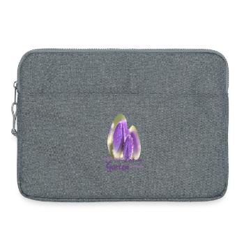 Temps dans le jardin Fleurs pourpres Fleurs Magiques Printemps - Sacoche pour ordinateur portable 15 pouces - gris chiné - Devant