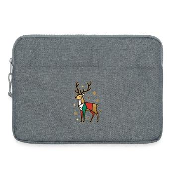 🎅 Geometrisches Weihnachtsrentier - Laptoptasche 15" - Grau meliert - Vorne