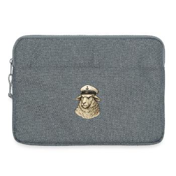 Sheep captain in anchor look - Laptop bag 15" - heather grey - Front