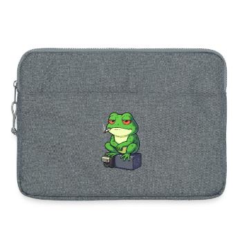 Frog Relax with a Cigarette - Laptop bag 15" - heather grey - Front