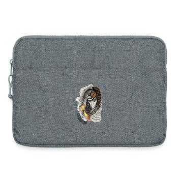 Geometric line drawing with scale pattern - Laptop bag 15" - heather grey - Front