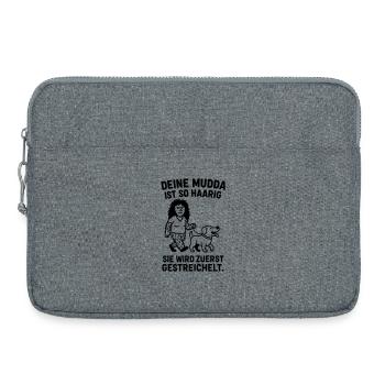 deine mutter haarig witz - Laptoptasche 15" - Grau meliert - Vorne