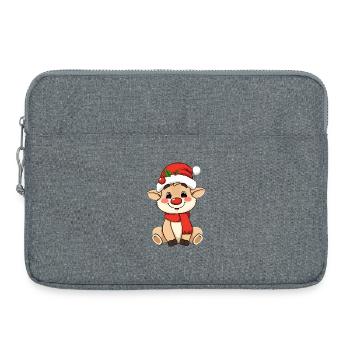Süßes Rentier Weihnachten Cartoon Motiv - Laptoptasche 15" - Grau meliert - Vorne