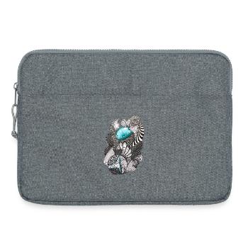 Motifs d’encre océanique - Sacoche pour ordinateur portable 15 pouces - gris chiné - Devant
