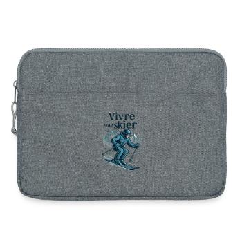 Live to Ski, Ski to Live - Laptop bag 15" - heather grey - Front