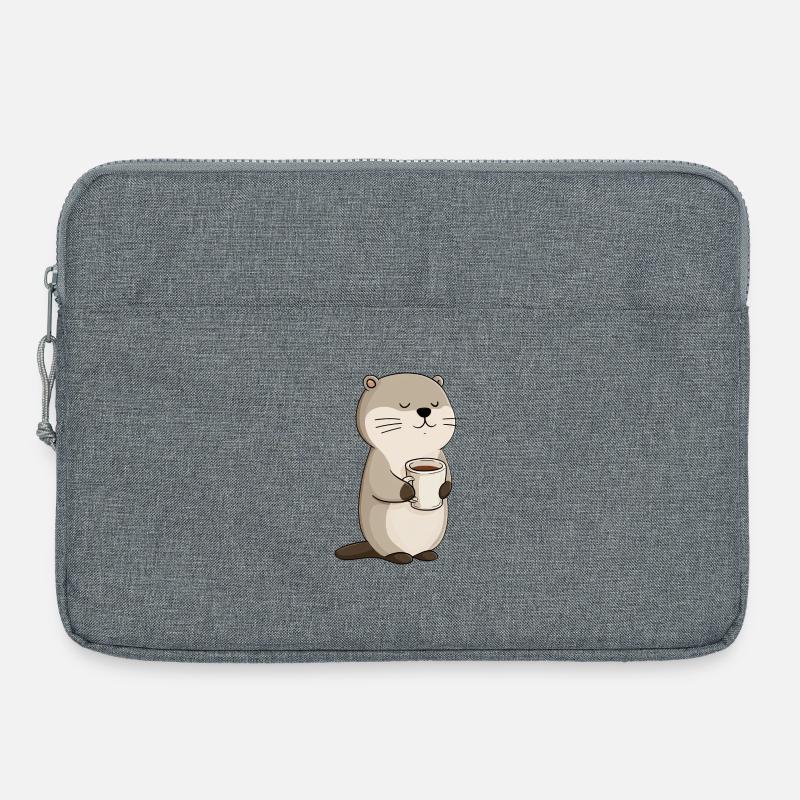 Cozy Otter Coffee Moment - Laptoptasche 15" - Grau meliert