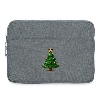 Glitzernder Weihnachtsbaum mit Stern - Laptoptasche 15" - Grau meliert - Vorne