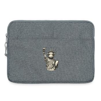 Statue du mouton de la Liberté - Sacoche pour ordinateur portable 15 pouces - gris chiné - Devant