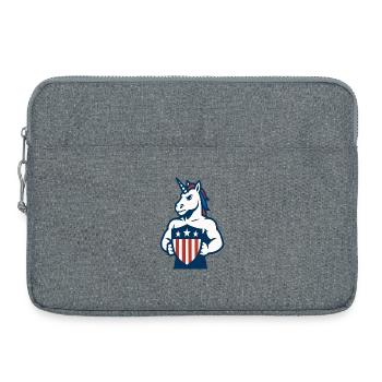 Patriotic Unicorn Guardian Mascot Shield Design - Laptop bag 15" - heather grey - Front