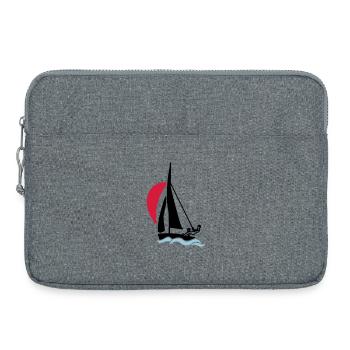 Bateau à voile pour jeunes (420 470 505) - Sacoche pour ordinateur portable 15 pouces - gris chiné - Devant