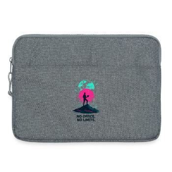 Télétravail Pas de bureau pas de limite - Sacoche pour ordinateur portable 15 pouces - gris chiné - Devant