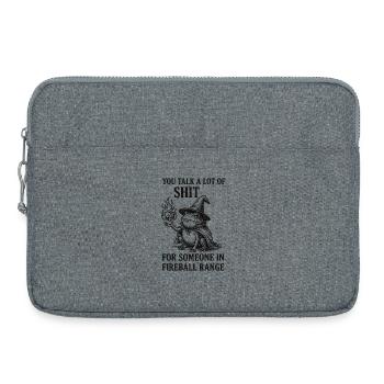 Fireball Range – Funny Frog Magician RPG - Laptop bag 15" - heather grey - Front