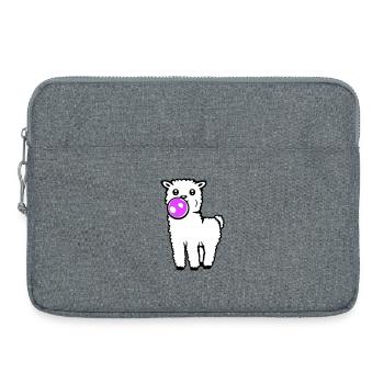 Lama Kaugummi Ganzkörper Stehend Frontal Süß Cool - Laptoptasche 15" - Grau meliert - Vorne