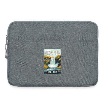 Explore Majestic Skogafoss Waterfall in Iceland - Laptop bag 15" - heather grey - Front